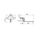 Thermostatic shower mixer with spout for bathtub ORAS Nova, 7446X