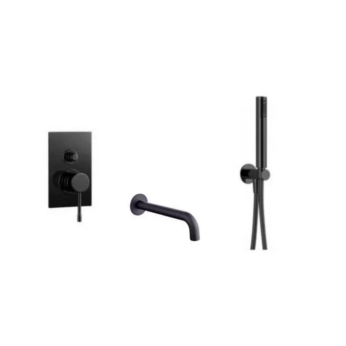 ALPI Blue concealed bath system, black-matt