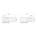 Stone composite furniture washbasin PAA Long Step, 1500 x 490 mm, ILS1500/L/00