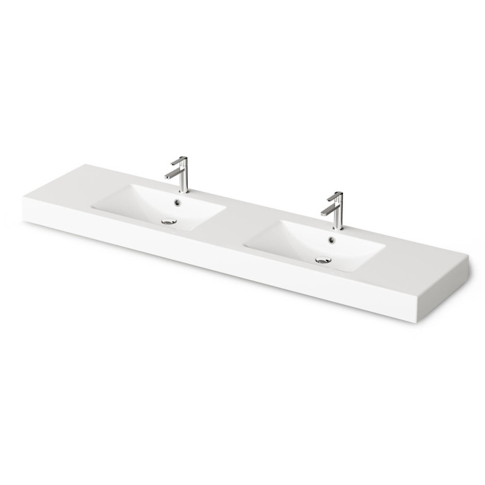 Stone composite furniture washbasin PAA Long Step Duo, 2100 x 490 mm, ILSW/00