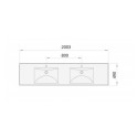 Умывальник из каменной массы PAA Long Step Duo, 2100 x 490 мм, ILSW/00