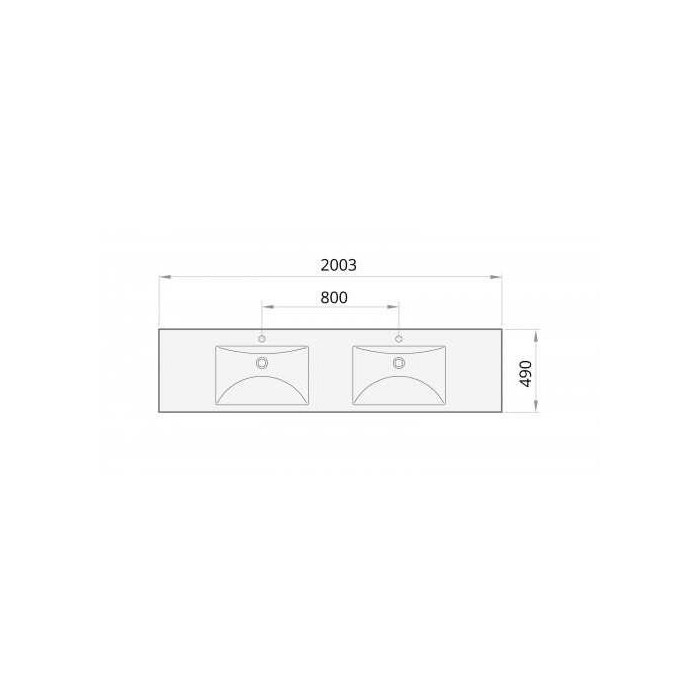 Stone composite furniture washbasin PAA Long Step Duo, 2100 x 490 mm, ILSW/00