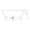 Akmens masas vanna PAA Quadro Silkstone, 700 x 1590 mm, VAQUABSS/00