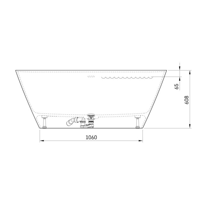 Akmens masas vanna PAA Quadro Silkstone, 700 x 1590 mm, VAQUABSS/00