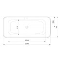 Akmens masas vanna PAA Quadro Silkstone, 700 x 1590 mm, VAQUABSS/00