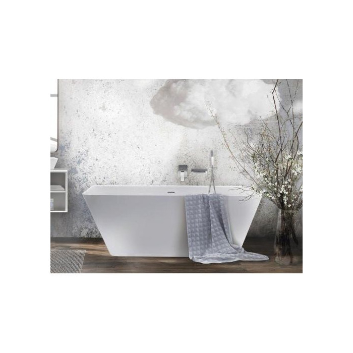 Ванна из каменной массы PAA Quadro Wall Silkstone, 750 x 1600 мм, VAQUAS/00