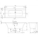 Taisnstūra vanna VILLEROY & BOSH Subway 3.0 Duo 750 x 1700 mm, UBQ170SBW2DV-01
