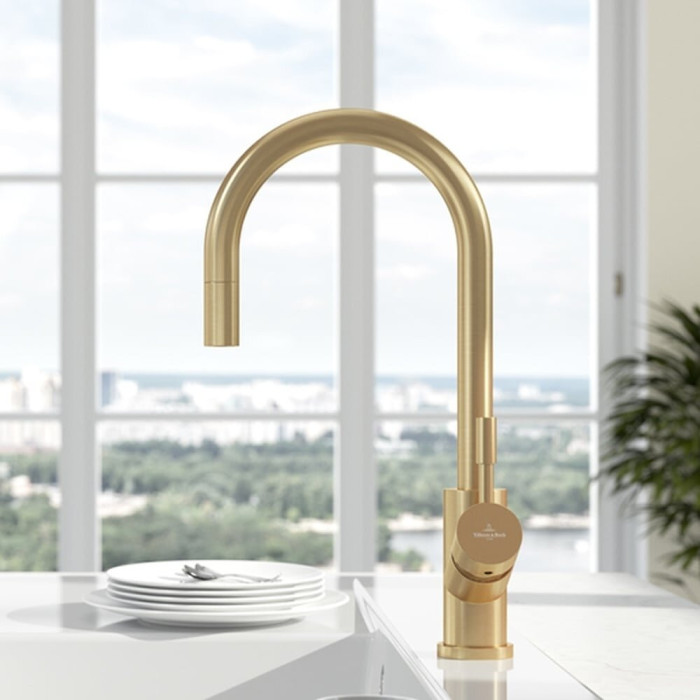 Mixer for sink with soap dispensers VILLEROY & BOCH Umbrella Flex, 92540003+92362003