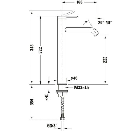 Смеситель для раковины DURAVIT C.1 XL, C11040002010