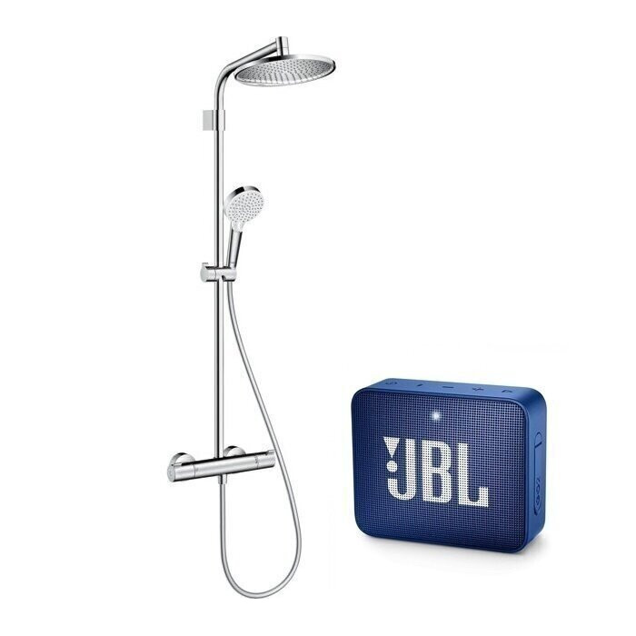 Thermostatic rain shower system HANSGROHE Crometta S 240 Varia 1jet, 26781000 + JBL gift