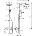 Thermostatic rain shower system HANSGROHE Crometta S 240 Varia 1jet, 26781000 + JBL gift