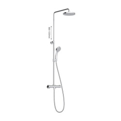 The RAVAK Transformatorius shower stand with a thermostatic mixer is the shower set X070058.
