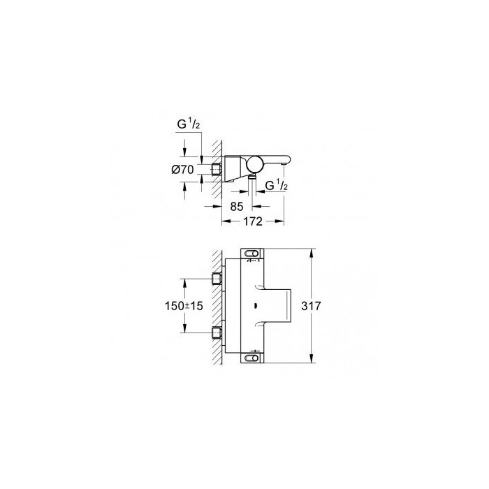 Termostatiskais maisītājs GROHE Grohtherm 2000 New ar plauktiņu, 34464001
