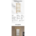 Elektriskā dvieļu pakaramais MEPAheat Plain Gold 520 x 1100 mm