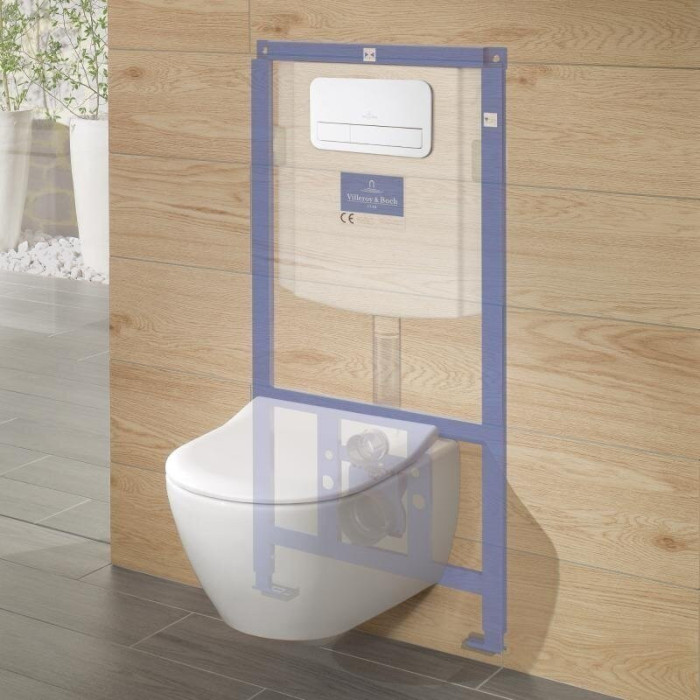 Комплект инсталляции для унитаза (4 в 1 черный) и унитаза VILLEROY & BOCH Subway 2.0 с покрытием Ceramic plus и крышкой с мягким