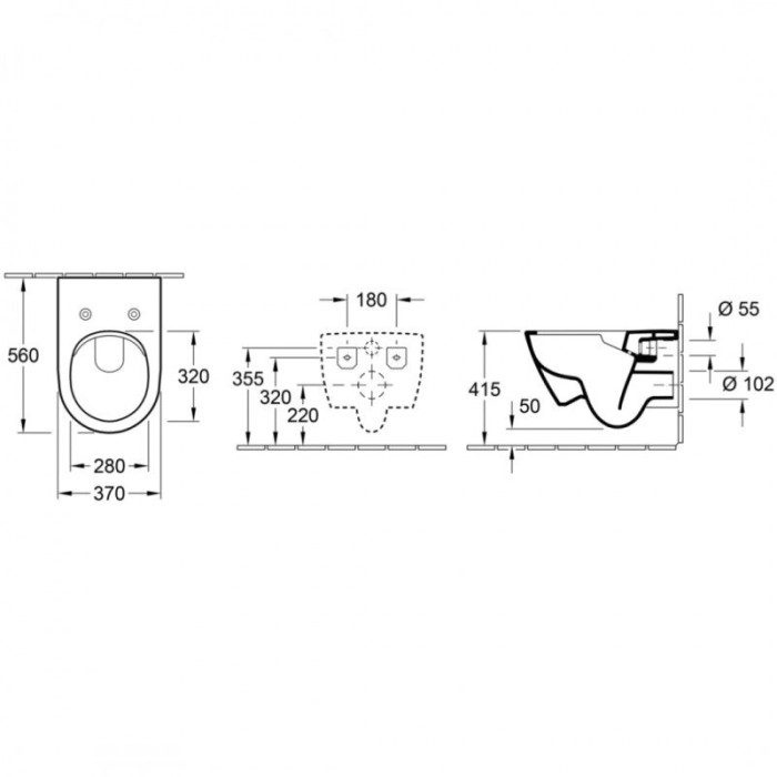Potinkamā WC rāmja (4 in 1 Black) un tualetes poda komplekts VILLEROY & BOCH Subway 2.0 ar Ceramic plus pārklājumu un mīkstā aiz