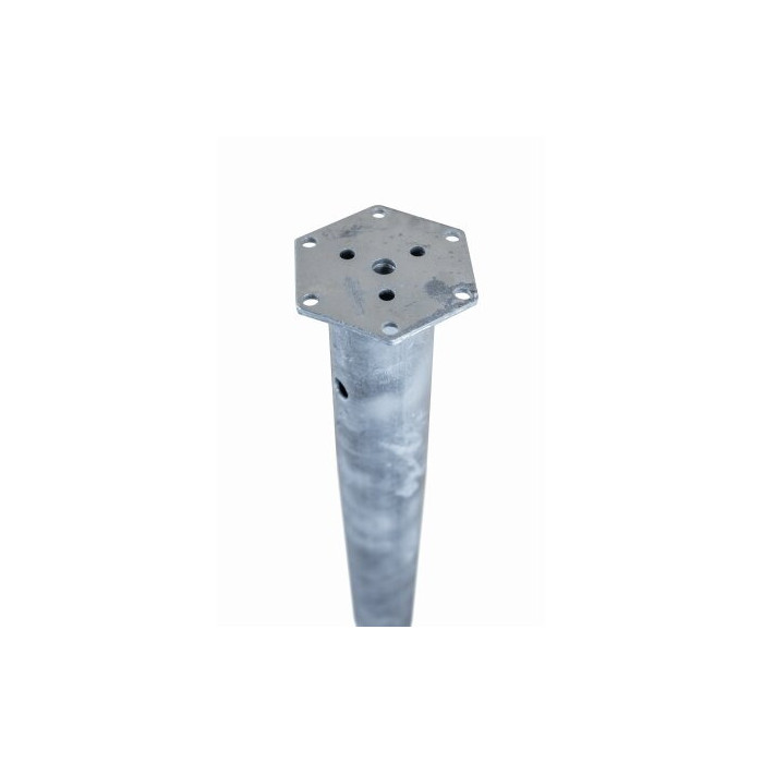 Vītņots skrūvējams pols ar plāksni M68 x 800 mm (M12 HDG)
