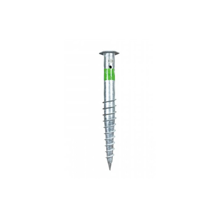 Screw-in pole with plate M68 (120) x 1000 mm (M12 HDG)