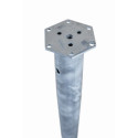 Vītņots ieskrūvējams pols ar plāksni M68 (120) x 1200 mm (M12 HDG)