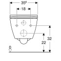 Pakabināms tualets GEBERIT Smyle Square Rimless ar lēni nolaižamu vāku, 500208011+500688011