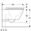 Подвесной унитаз GEBERIT Smyle Square Rimless с медленно опускающимся сиденьем, 500208011+500688011