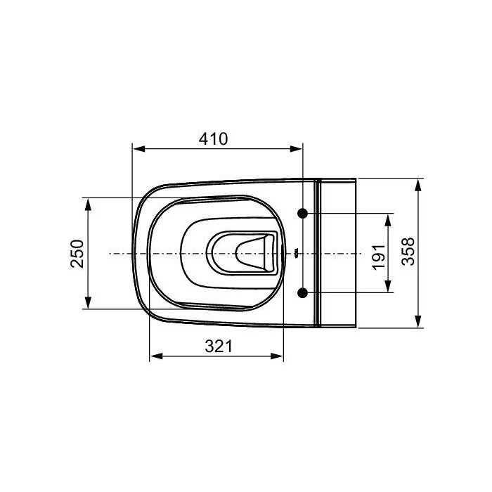 Pakabināms tualetes pods TECEone Rimless ar sēdeklis un vāks