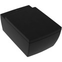Wall-hung toilet VILLEROY & BOCH Memento 2.0 DirectFlush with a thick soft-close seat, featuring Ebony Ceramic Plus coating