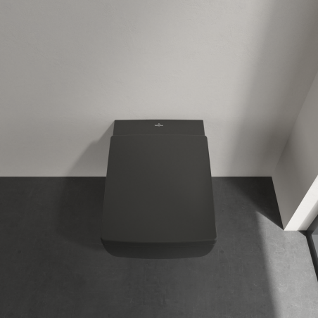 Pakabināms WC pods VILLEROY & BOCH Memento 2.0 DirectFlush ar biezu lēni slēdzamu vāku, ar Ebony Ceramic Plus pārklājumu