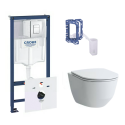 Подводной рама унитаза GROHE Rapid SL 5 в 1 + подвесной унитаз LAUFEN Pro Rimless с крышкой SLIM Slowclose