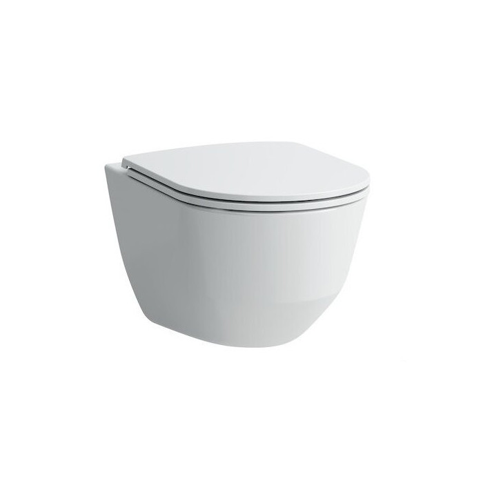 GROHE Rapid SL 5 in 1 concealed toilet frame + LAUFEN Pro Rimless wall-hung toilet with SLIM Slowclose seat.