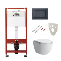 Potinkamais universālais tualeta (WC) rāmja komplekts TECEprofil Base (4 in 1) + piekārtais tualets LAUFEN Pro Rimless ar slim S