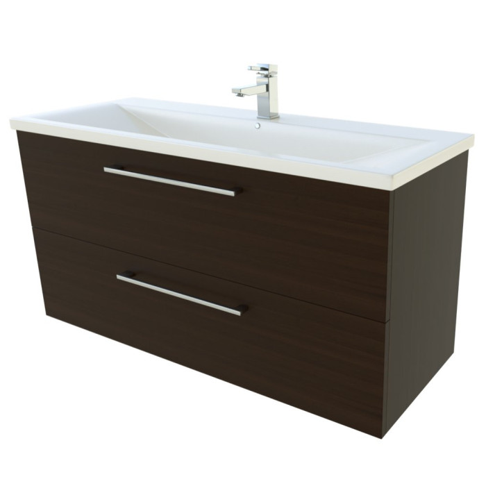 Apakšējā skapītis ar izlietni (2 atvilktnes) KAMĒ Scandic 81 cm, melnā ozola