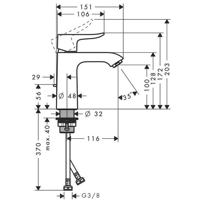 Izlietnes jaucējkrāns HANSGROHE Metris 110, 31080000
