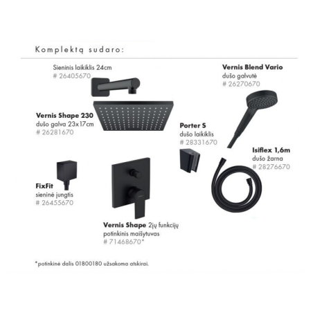 Potinkas dušas komplekti HANSGROHE Vernis Shape 230