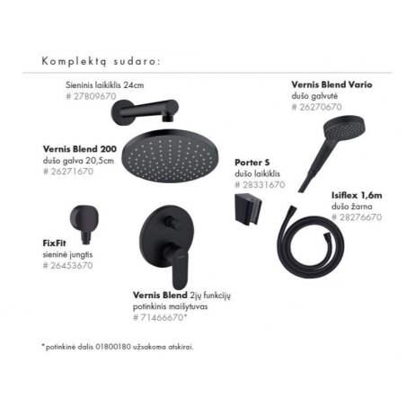 Potinkas dušas komplekts HANSGROHE Vernis Shape 200