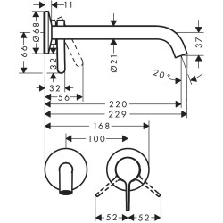 Potinkinis maisītājs izlietnei HANSGROHE Axor One 220, 48120700