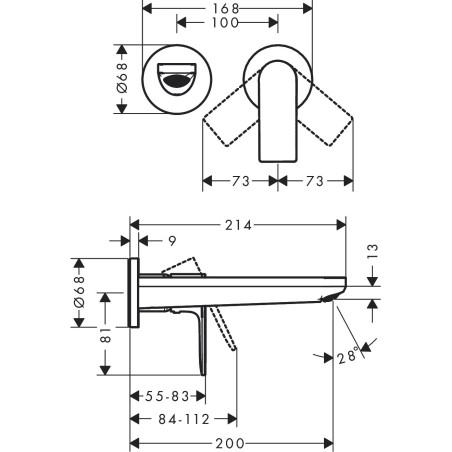 Potinkinis maisītājs izlietnei HANSGROHE Rebris E, 72568670