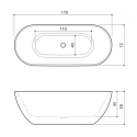 Akmeņu masas vanna HANSGROHE Axor Urquiola 182 x 79,5 cm, 11440000