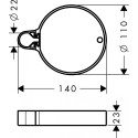 Держатель мыльницы HANSGROHE 22 мм, 96189000