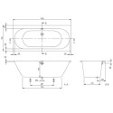 Taisnstūra vanna VILLEROY & BOSH Oberon 2.0 no Quaryl materiāla 750 x 1700 mm
