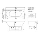 Прямоугольная ванна VILLEROY & BOSH Oberon 2.0 из материала Quaryl 800 x 1800 мм