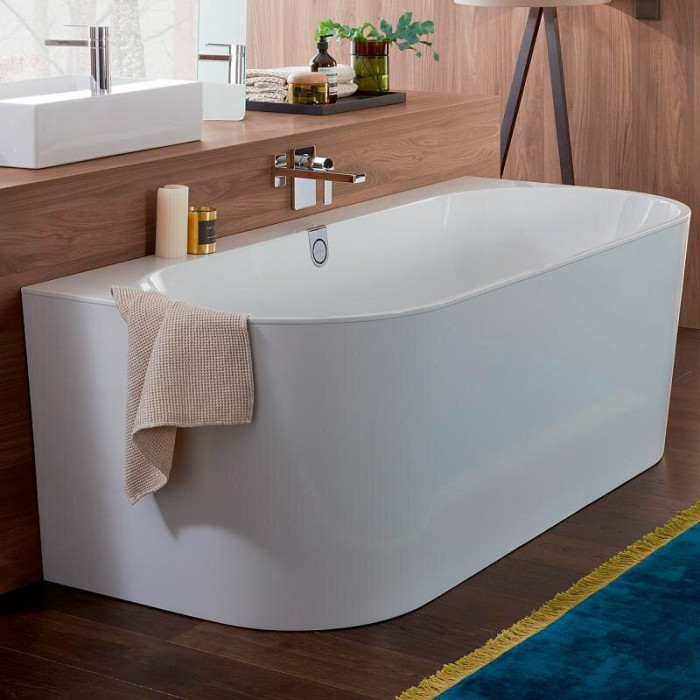 Taisnstūra vanna pie sienas VILLEROY & BOSH Oberon 2.0 no Quaryl materiāla 800 x 1800 mm
