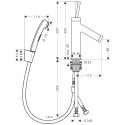 Washbasin mixer with bidet shower HANSGROHE Axor Starck 90, 10300000