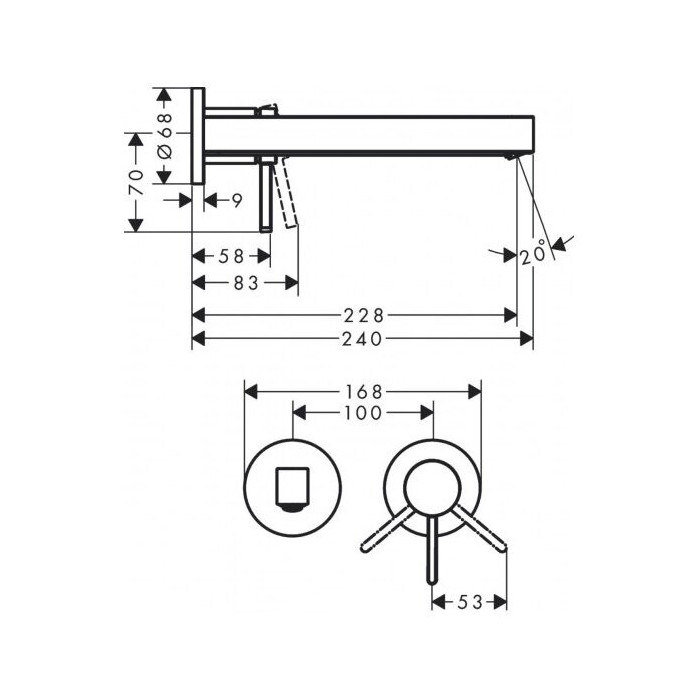Potinkinis maisītājs izlietnei HANSGROHE Finoris 168 mm, 76051670