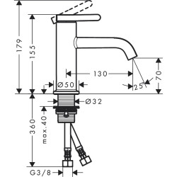 Izlietnes jaucējkrāns HANSGROHE Axor One 70, 48001670