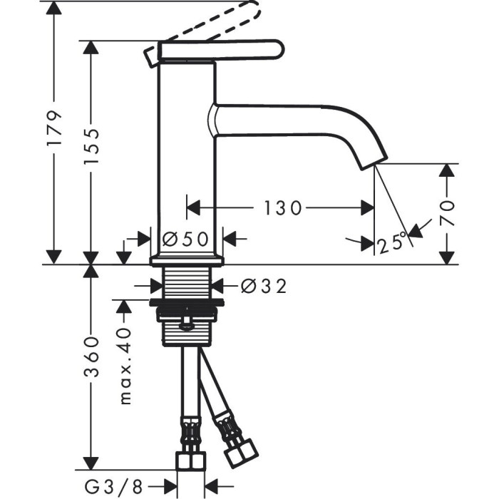Смеситель для раковины HANSGROHE Axor One 70, 48001670