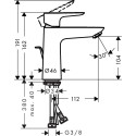 Смеситель для раковины с донным клапаном HANSGROHE Talis E 110, 71710990