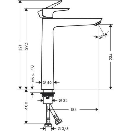 HANSGROHE Talis E 240 basin mixer, 71717670