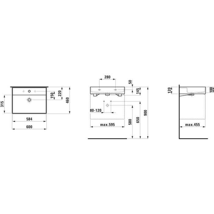 Laufen Kartell Washbasin 600 x 460 mm, H8103337571041