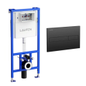 Built-in WC frame LAUFEN (3 in 1) with LIS AW1 black-matt button